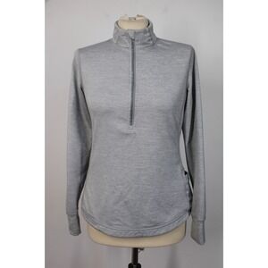 Lucy S Gray 1/4 Zip Active Long Sleeve Sweatshirt Top Thumbholes Side Pocket